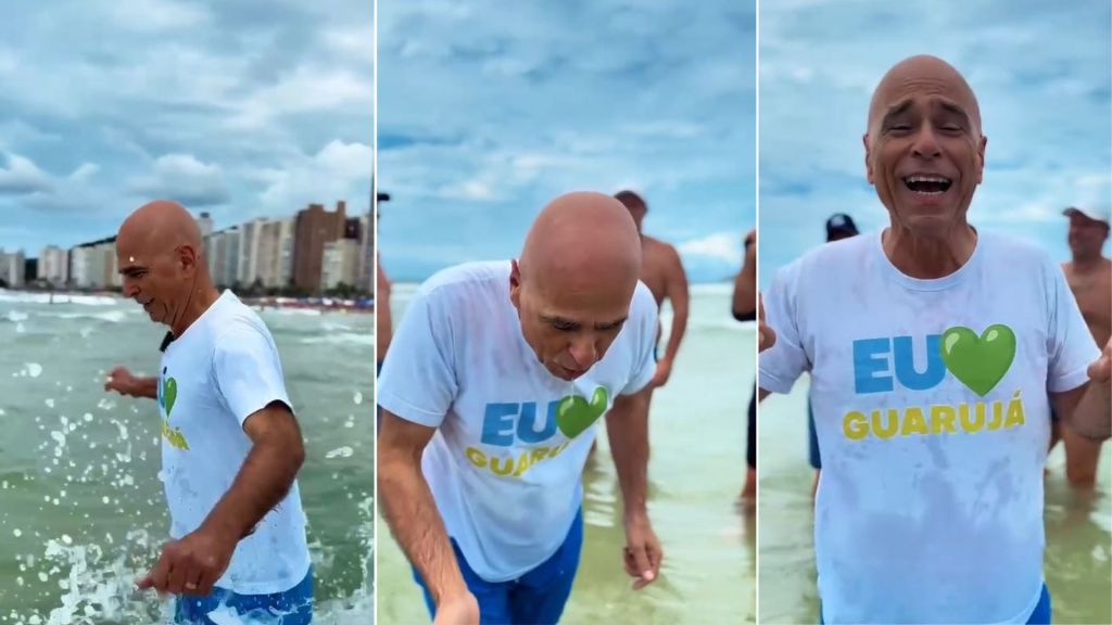 Vídeo: prefeito de Guarujá bebe água do mar após surto de virose video:-prefeito-de-guaruja-bebe-agua-do-mar-apos-surto-de-virose
